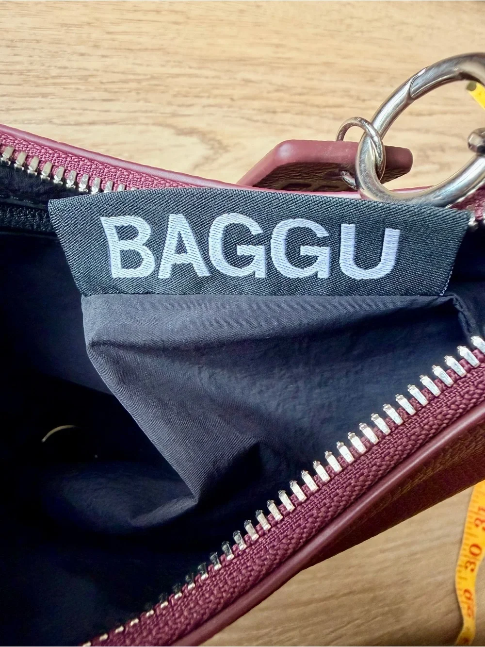 BAGGU Mahogany Recycled Leather Shoulder Bag